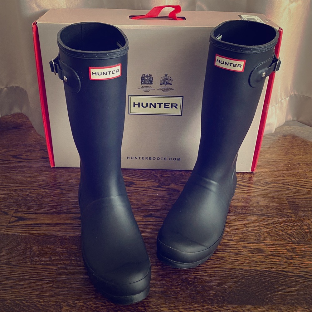 Hunter Original Black Rain Boots Size 7US 38EU